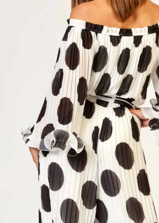 Chiffon black spotted Jumpsuit