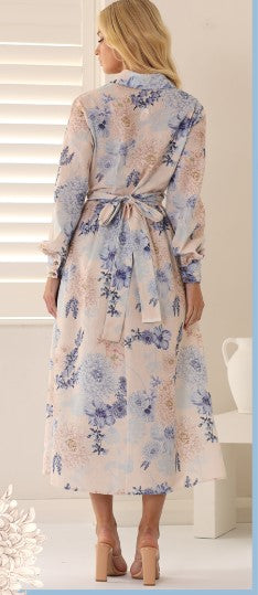 Love stitch mid Maxi Blue dress