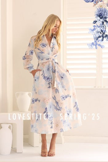 Love stitch mid Maxi Blue dress