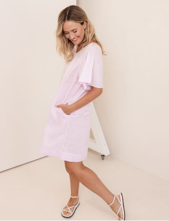 See Saw Pink Linen dress