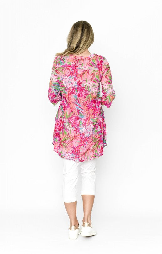 Alison pleated Pink Tunic blouse