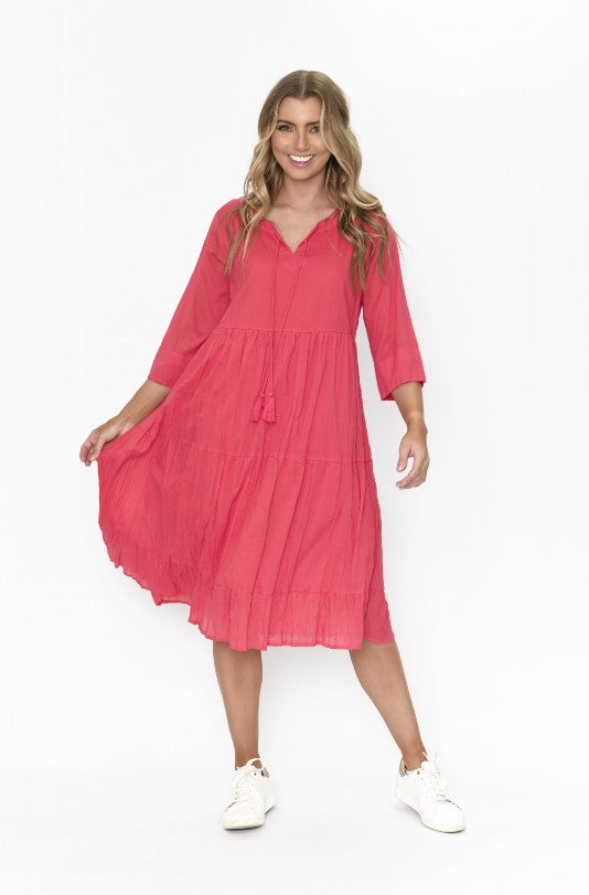 Watermelon Amber Cherry Cotton dress