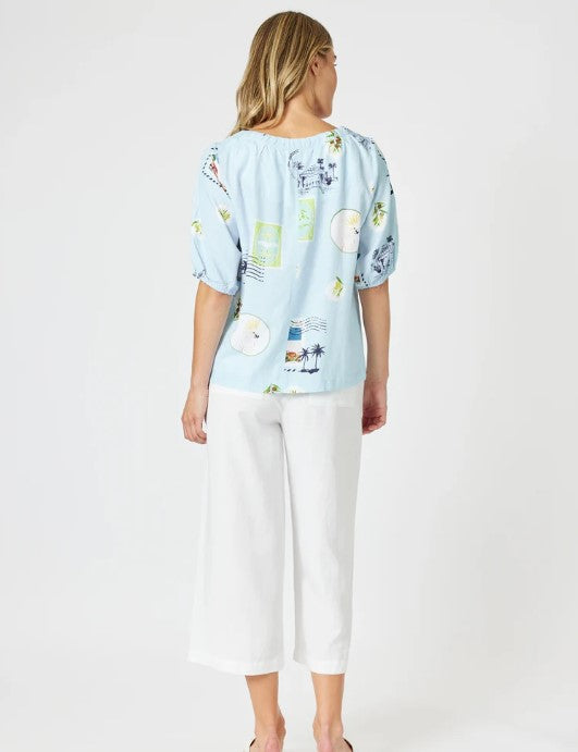 Lino wide leg white pant