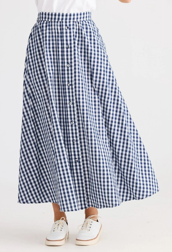 Navy Gingham check skirt