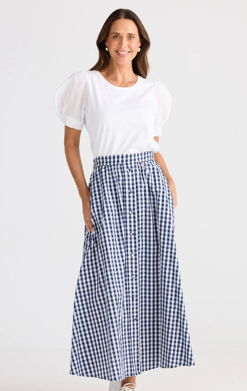 Navy Gingham check skirt