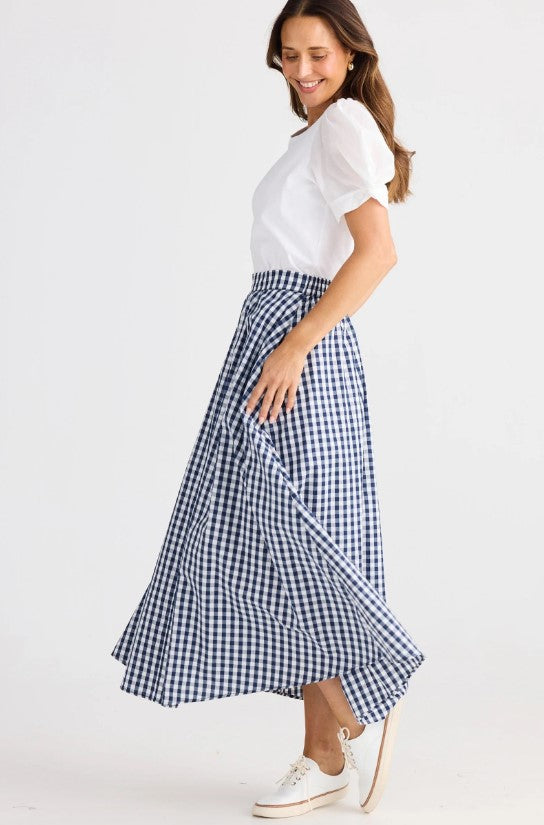 Navy Gingham check skirt