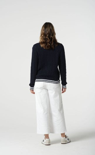GC Navy cable knit