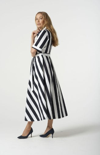 GC Black Cotton Stripe dress