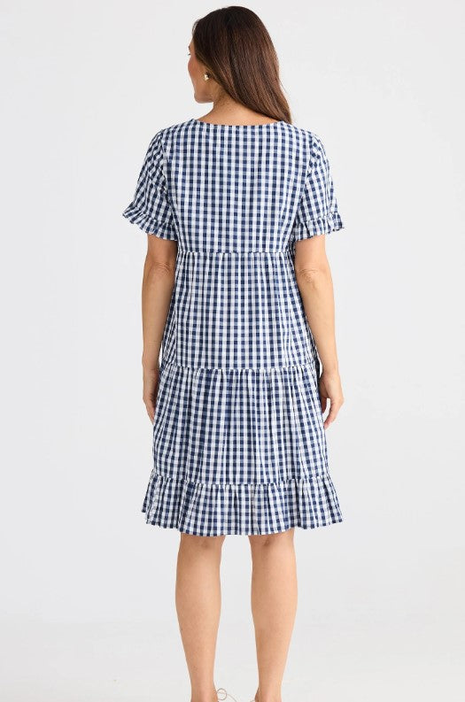 BT Clementine Navy Gingham dress