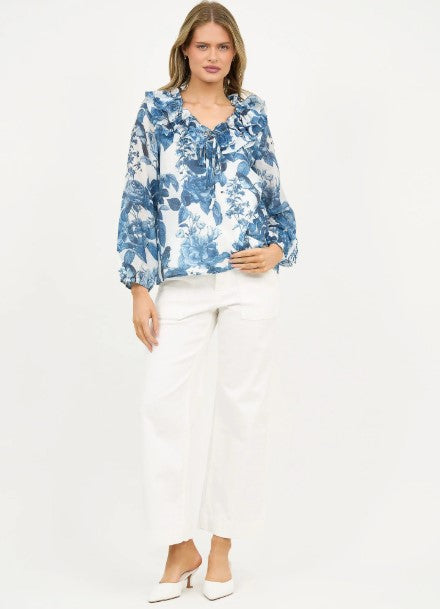 Tencil Blue Floral Blouse