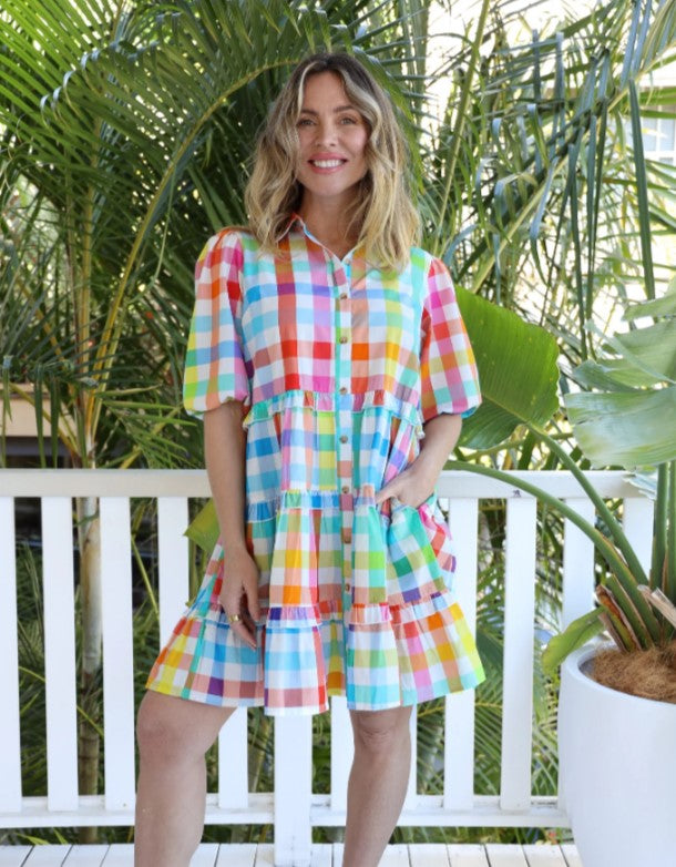 Gelato Cotton Check dress
