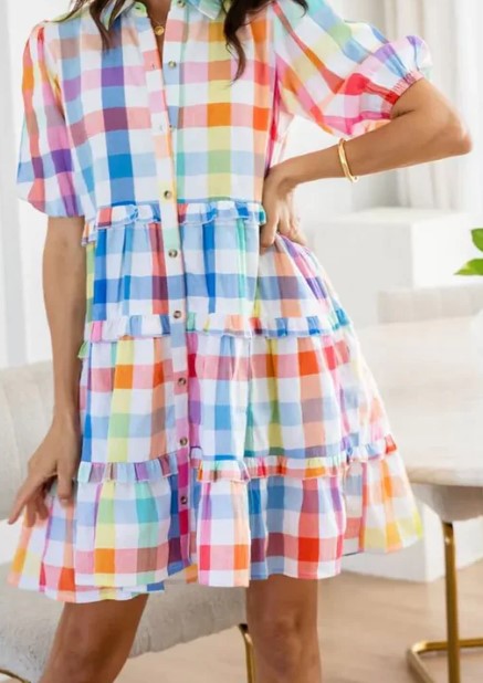 Gelato Cotton Check dress