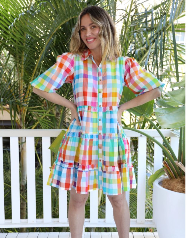 Gelato Cotton Check dress