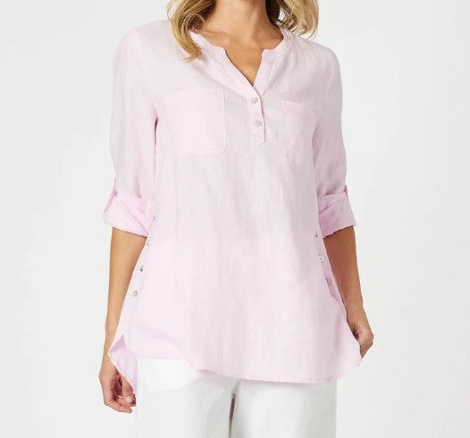 GS Ava linen Pink Button shirt