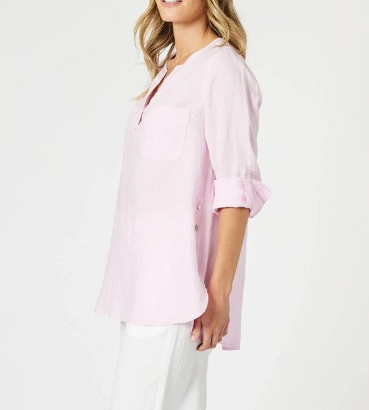 GS Ava linen Pink Button shirt
