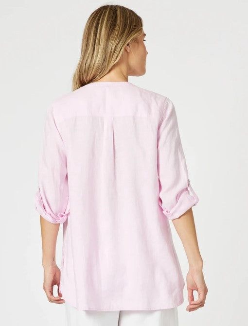GS Ava linen Pink Button shirt