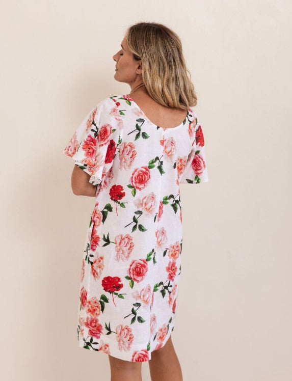 Linen Rose Flutter dress