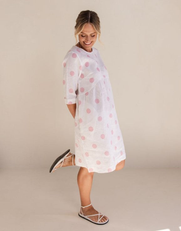Linen Spotted Pink dress