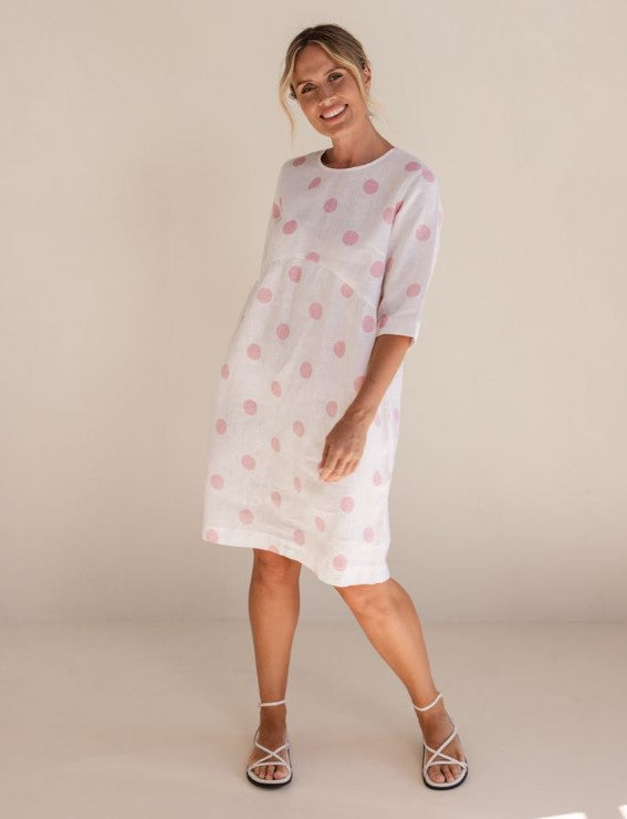 Linen Spotted Pink dress