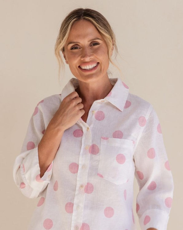 Linen Pink Spot Shirt