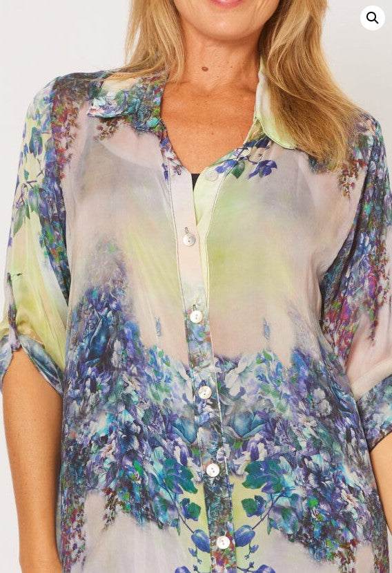 Silk Slip Blue floral dress