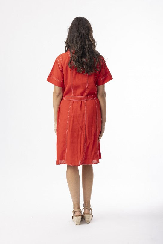 Cotton Red Collar dress