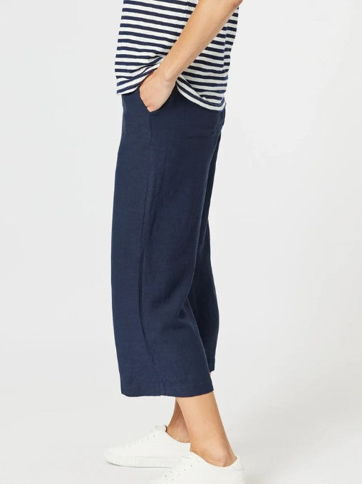 GS Navy long lino wide leg Pants