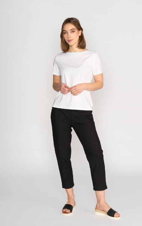 White Boat neck top
