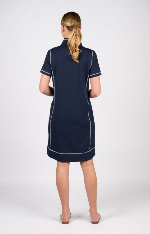Vassalli Ink Cotton stitching dress