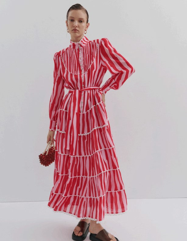 Charlotte Maxi Red Mad hatter dress