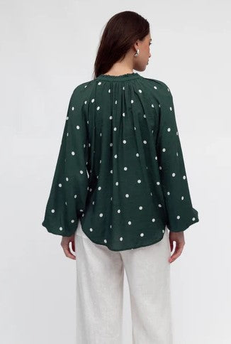 Poker Green Dott blouse