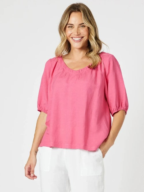 GS Peony V neck top
