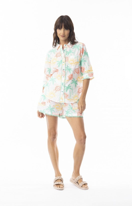 Coral collar shirt