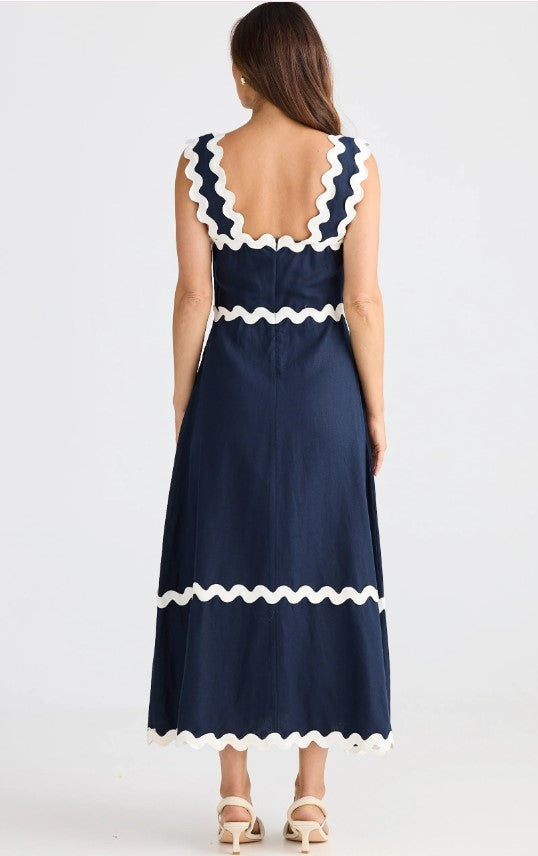 Navy Marlo Ric Rac dress