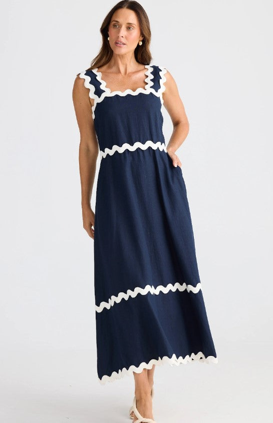 Navy Marlo Ric Rac dress