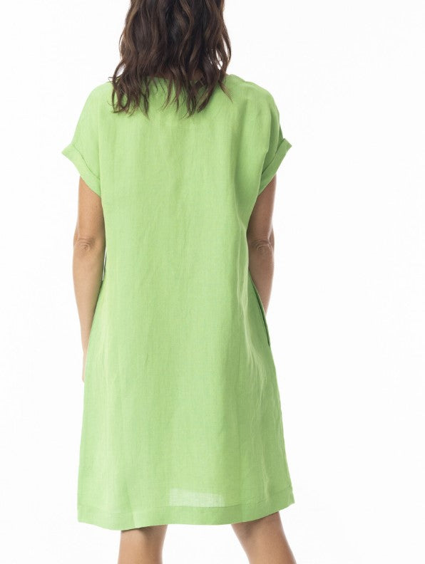 Escape linen Green Shift dress