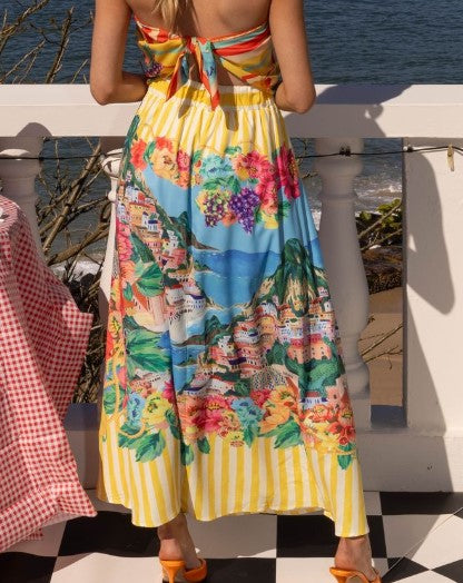 Positano Lemon Maxi Skirt
