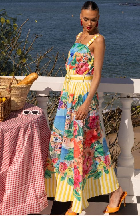 Positano Lemon Maxi Skirt