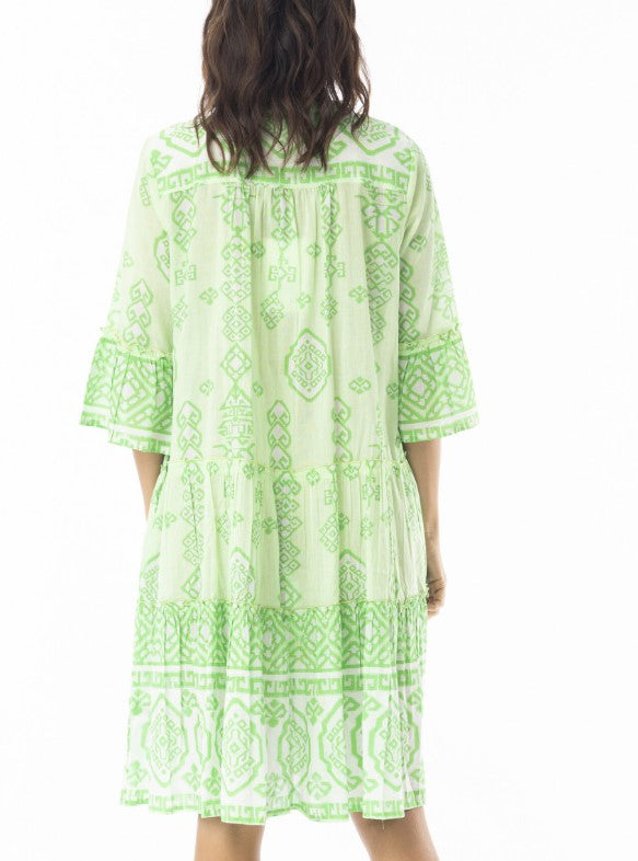Carla green sparkle Frill dress