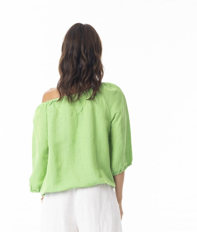 Green Gather Neck top