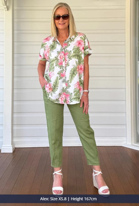 GS Sarah Linen Basil Pants