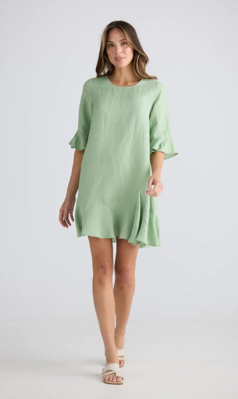 Shanty Linen Sage dress