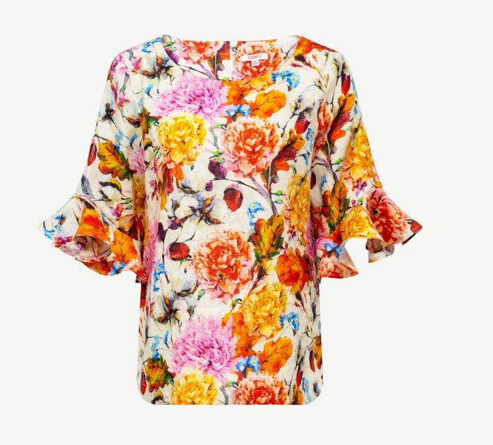 Corfu Petal Linen Blouse
