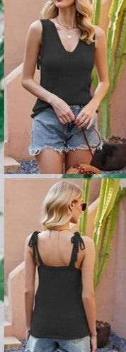 Black SINGLET Knit Top