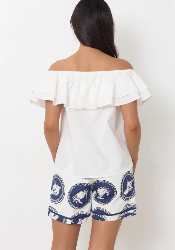 White Serena poplin blouse