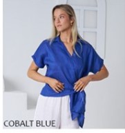 dEEP Blue linen blouse