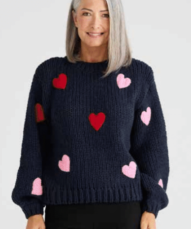 BT Heart on sleeve jumper Navy