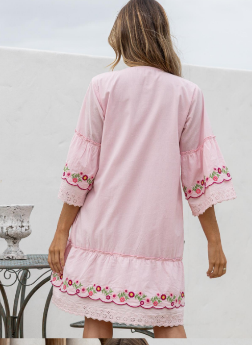 JG Pink Embrodiery dress