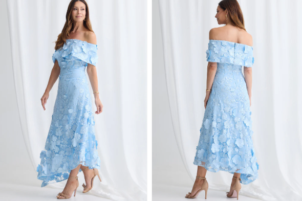 Benni Off shoulder Pale Blue dress