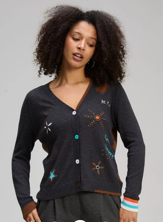 ZP Good Energy Charcoal Cardigan